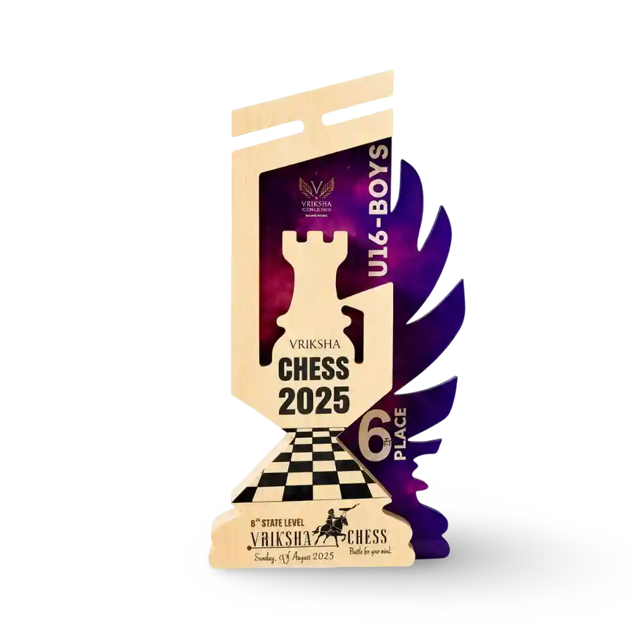 Rook chess trophy India – wooden rook trophy EcoTrophy