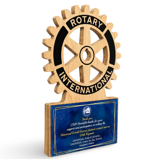 Rotary Club Wheel Trophy – Engraved Recognition Award India
