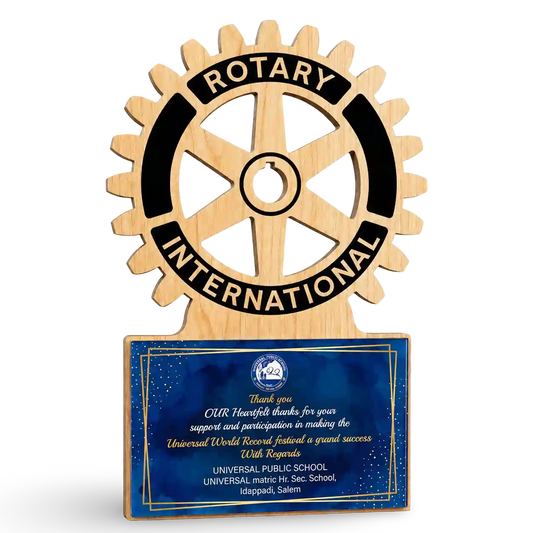 Wheel Rotary Trophy – Custom Rotary Club Award by EcoTrophy