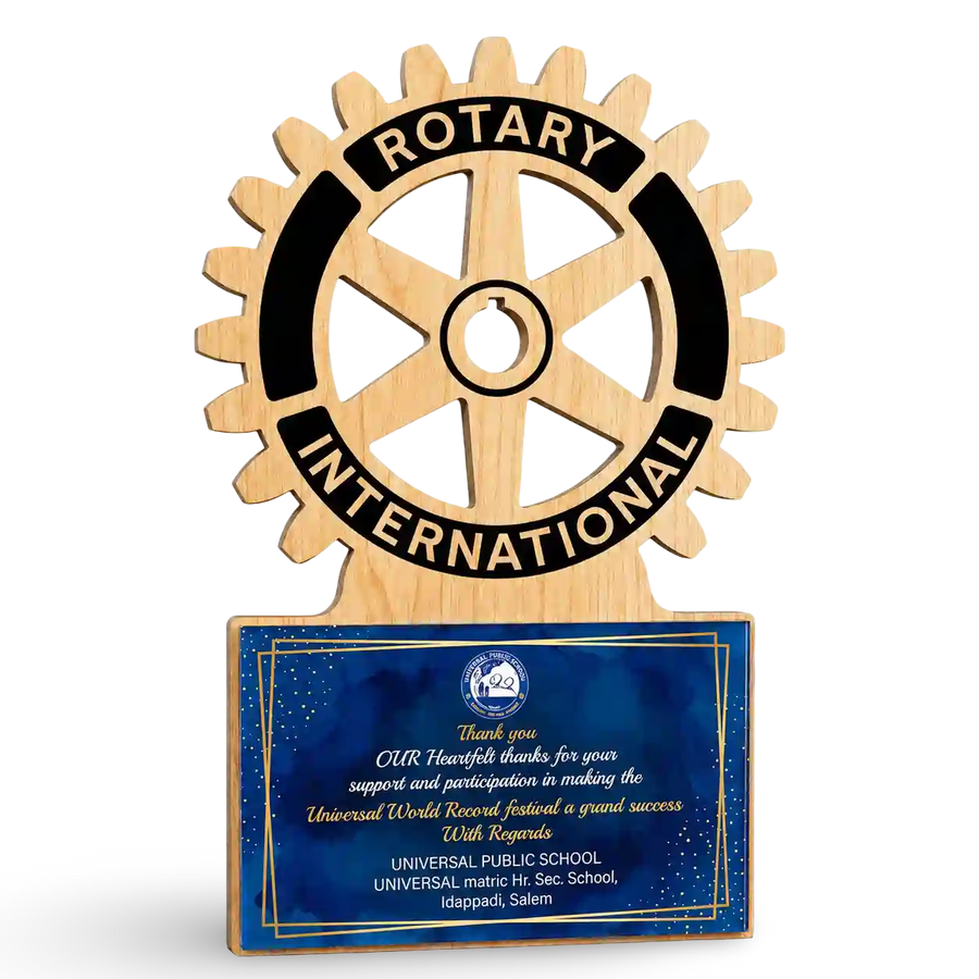 Wheel Rotary Trophy – Custom Rotary Club Award by EcoTrophy