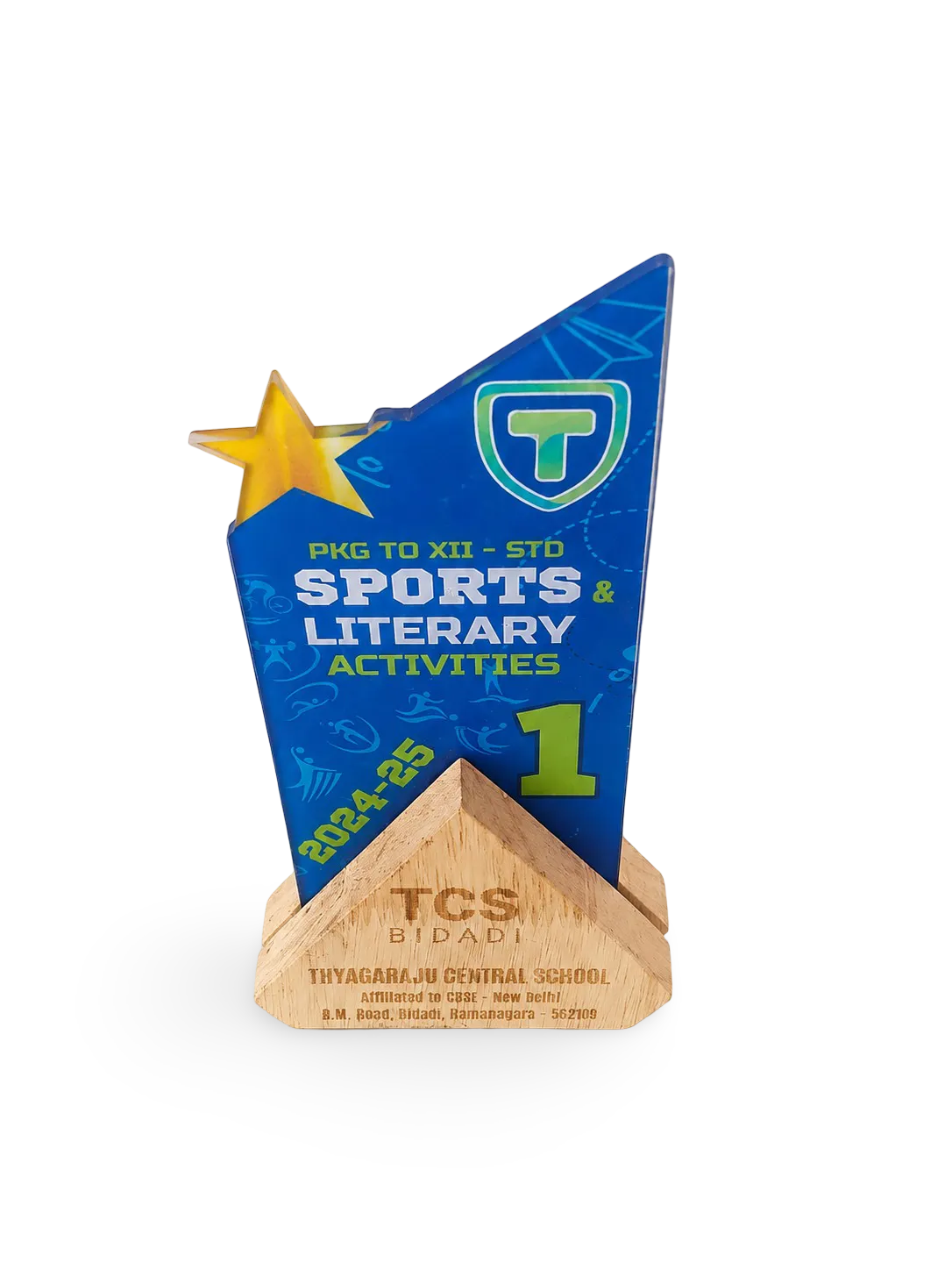 Running trophy athletic figurine golden finish sports award India