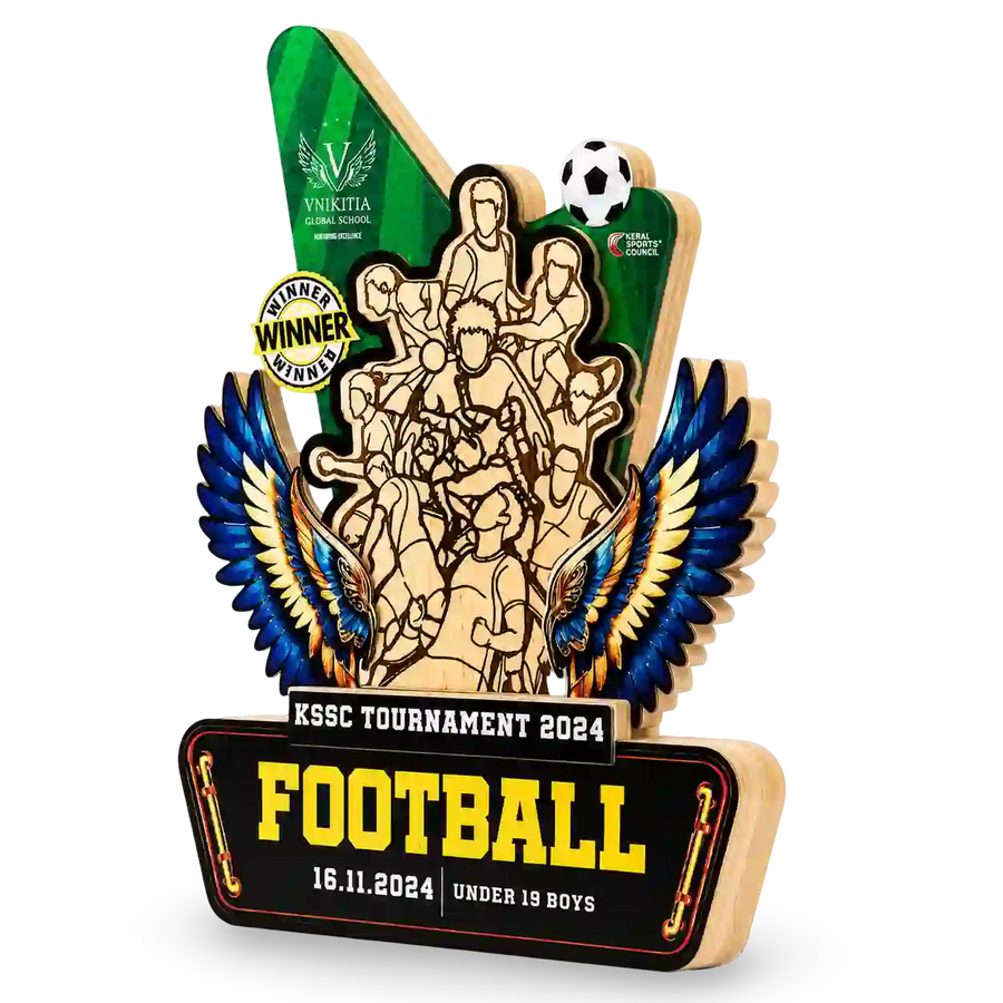 School and college football championship trophy