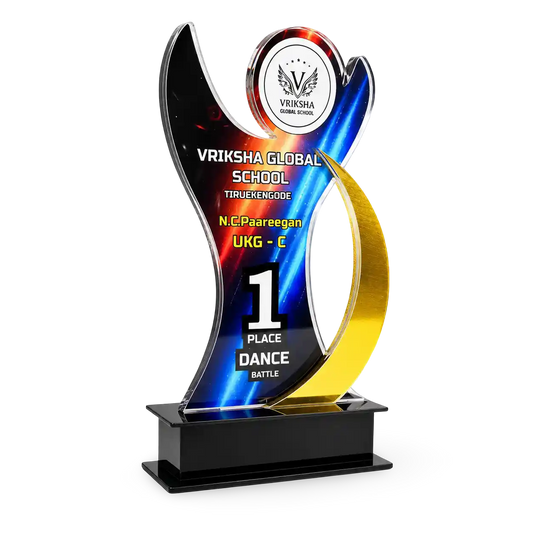 Acrylic dance trophy custom engraved school competition India