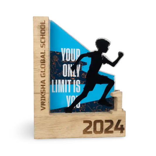 Running race trophy for boys 