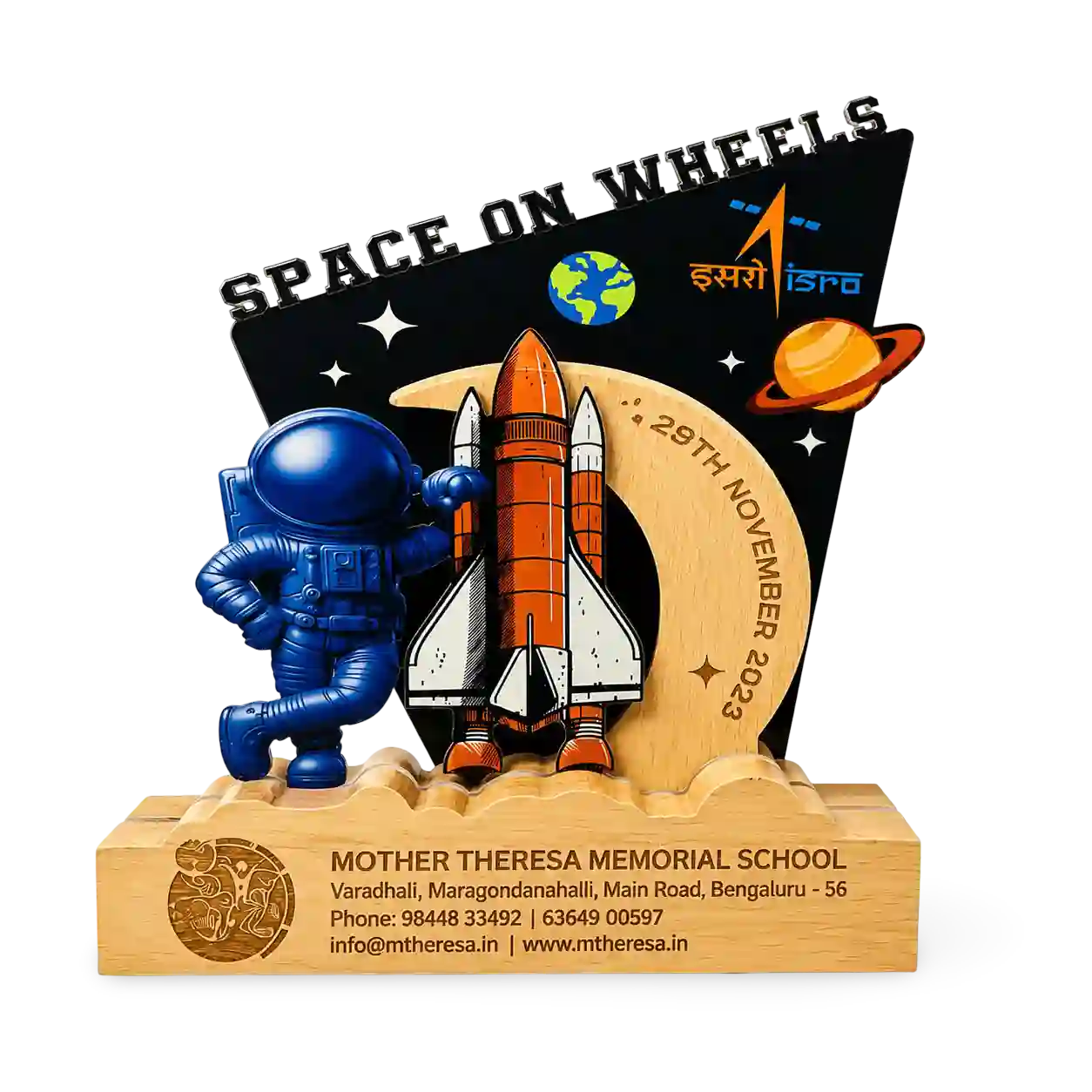 Space trophy India custom STEM event award shield EcoTrophy