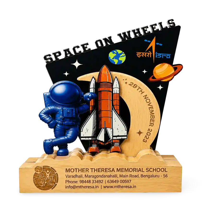 Space trophy India custom STEM event award shield EcoTrophy