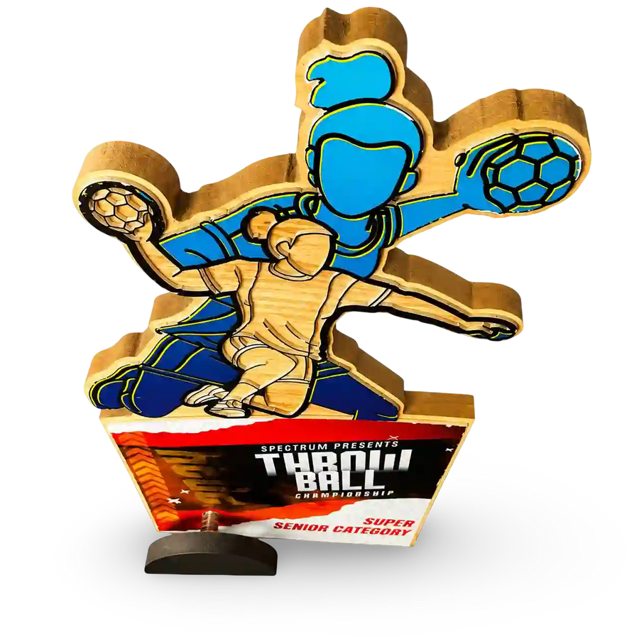 Tamil Nadu state-level throwball champion trophy