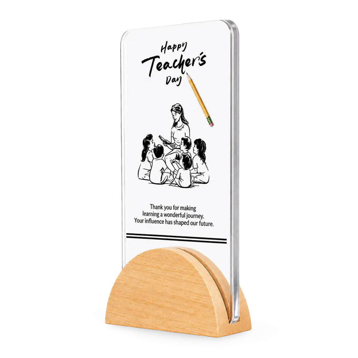 Teachers day trophy wood acrylic custom engraved school India
