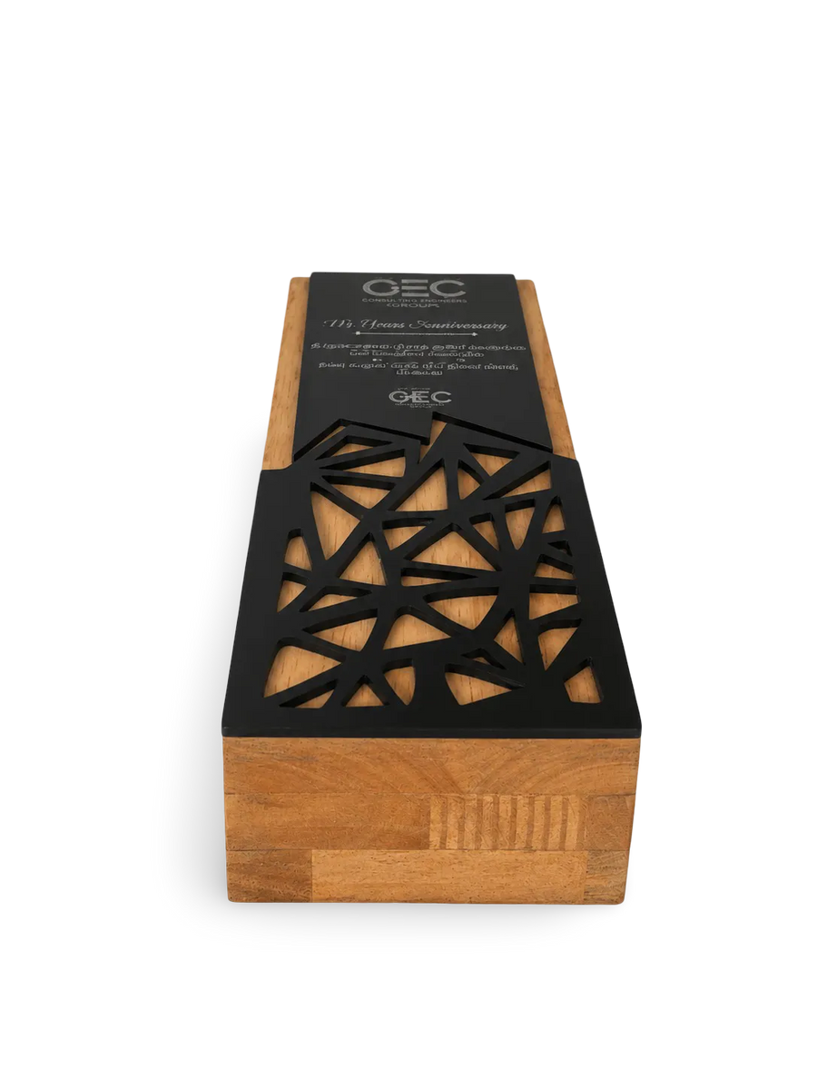 Wooden mementos wooden memento trophy for chief guest recognition India	