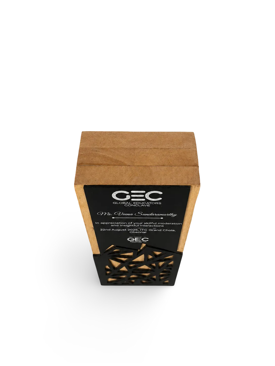 Wooden shield trophy custom award for corporate events India EcoTrophy