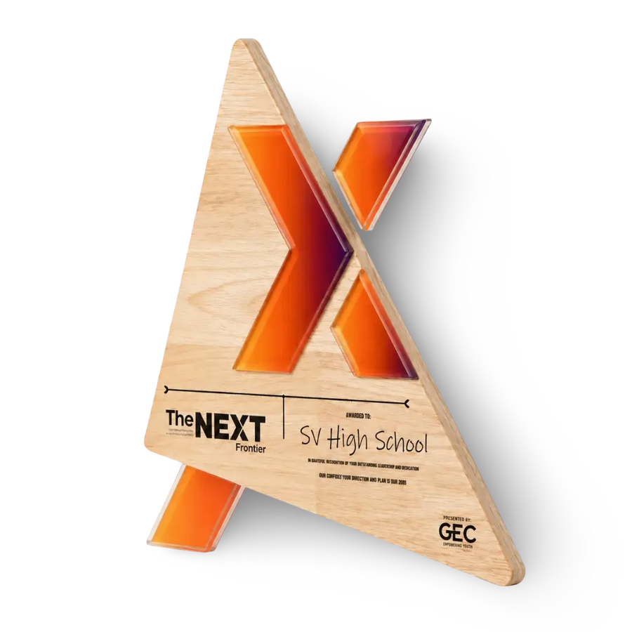 X shape championship trophy for school college and corporate recognition